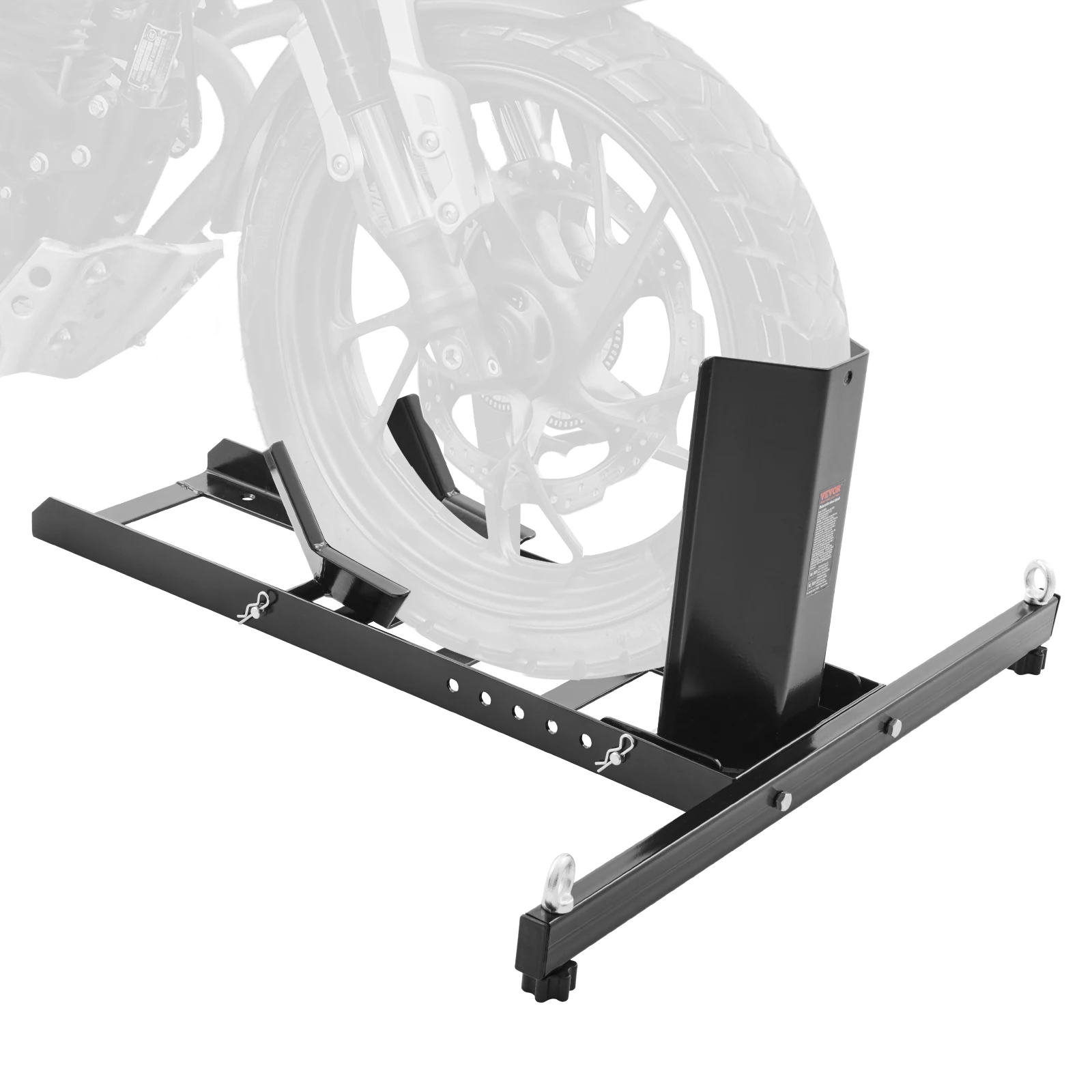 SucceBuy motorfiets wielblok rechtop 1800lbs zware stalen motorfiets voorwielstandaard met verstelbaar gat voor motor - afbeelding 2