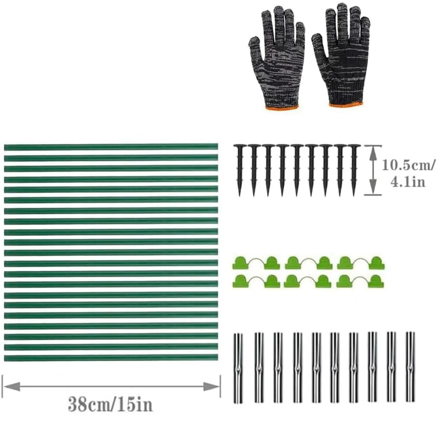 Gewächshaus-Bügel-Set, DIY Anzuchttunnel, 70 Stück Rostfreie Glasfaser-Rahmenstützstäbe für Reihenabdeckung, Schattentuch, Frostschutznetz & Pflanzenstäbe – Detail 3