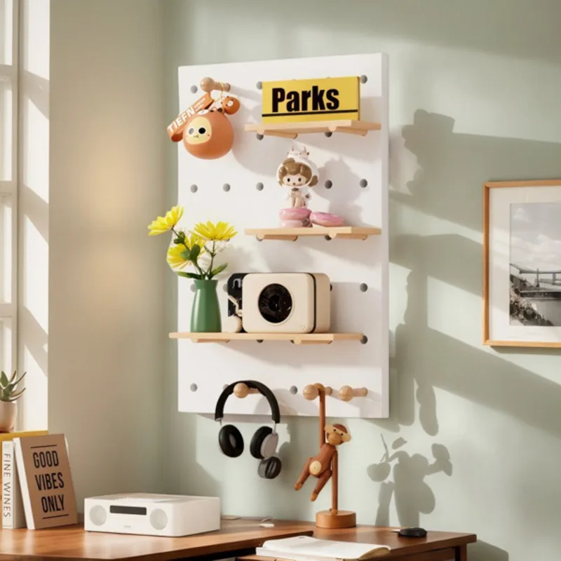 

40×60Cm Solid Wood Pegboard Single Piece Suitable For Bedroom Living Room Office Basement Garage Other Multi-Scene Storage