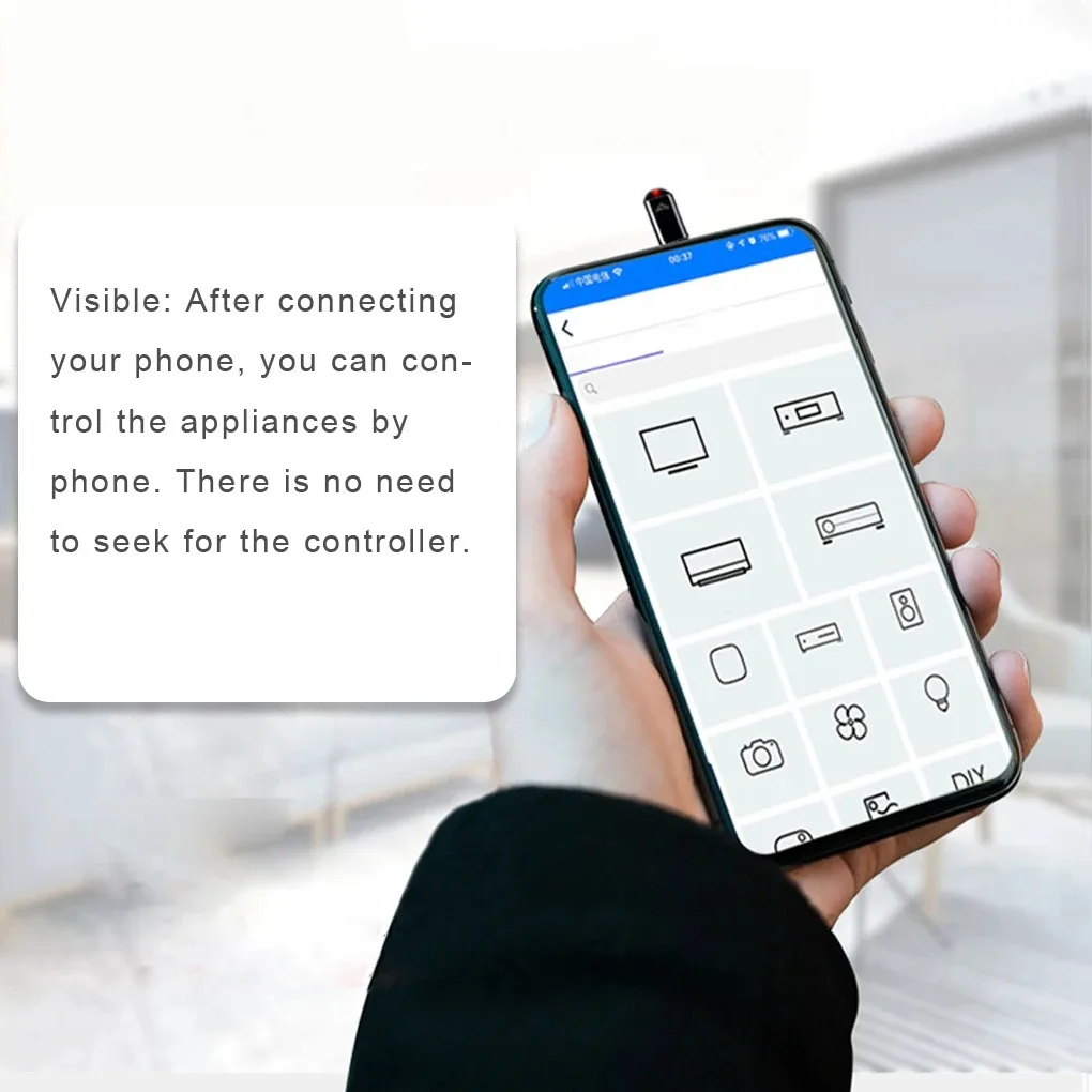 Smartphone Controle Remoto IR Blasters, Tipo C USB, Iluminação, Universal, Smart Infrared App, Adaptador de Controle para TV, Ar