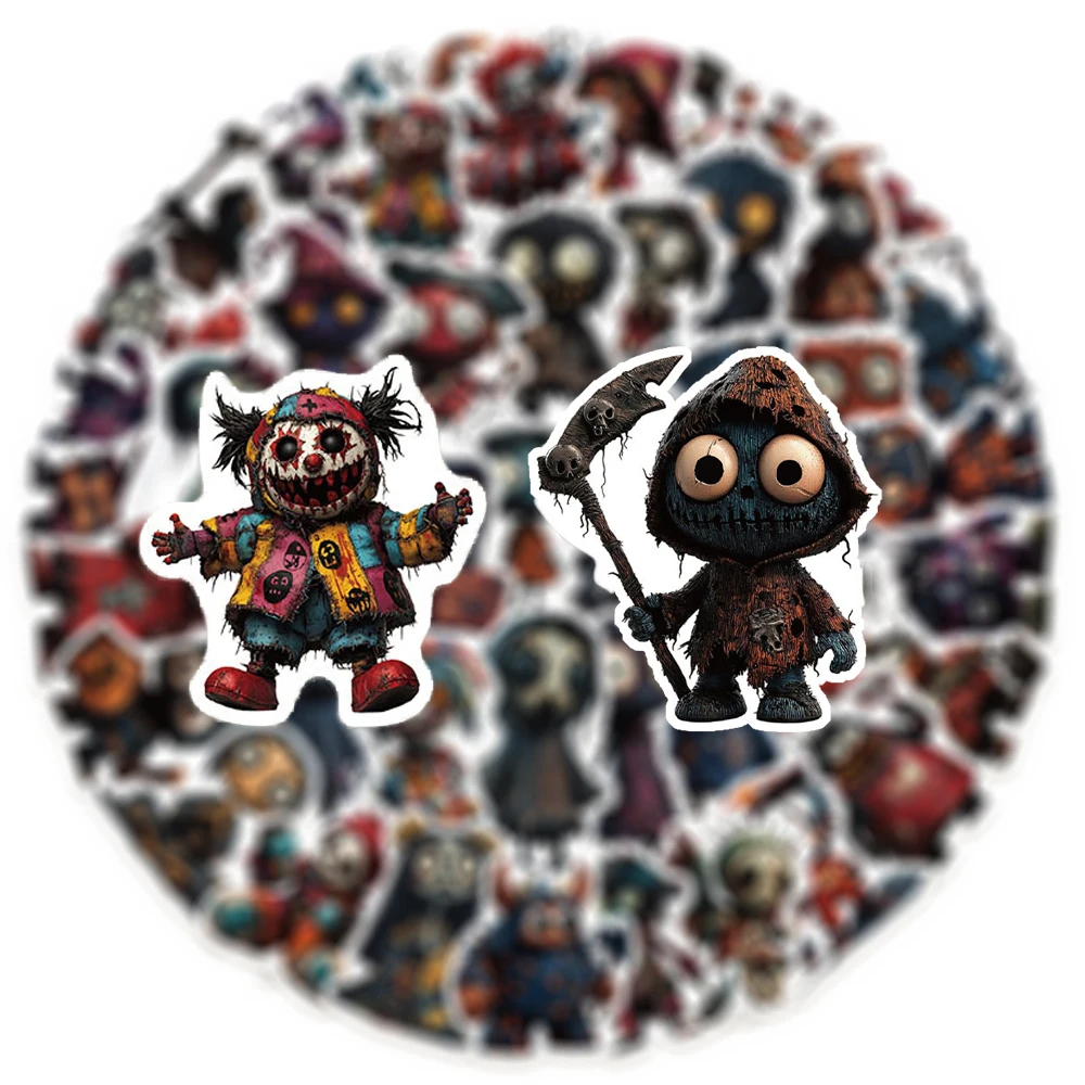 

10/30/50pcs Horror Art Style Monsters Stickers Funny Cartoon Halloween Sticker DIY Luggage Skateboard Phone Decals for Kids Toy