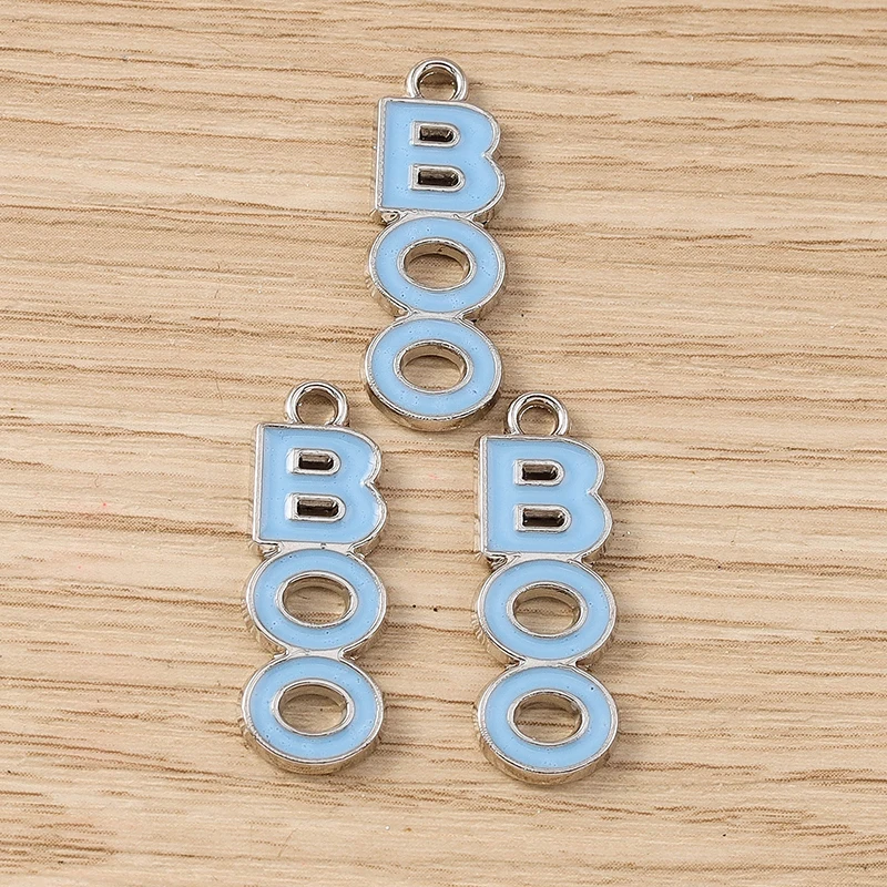 Tusember 10 Stück 6 Farben Niedliche Geister-Halloween-Anhänger für DIY-Schmuckherstellung, Ohrringe, Armbänder, Halsketten-Zubehör – Detail 4