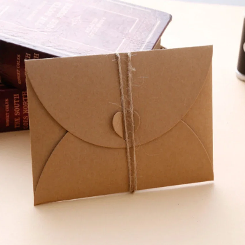 5pack/lot Retro Kraft Paper Handmade with envelope Greeting Card Christmas New Year Card Birthday handmade wedding