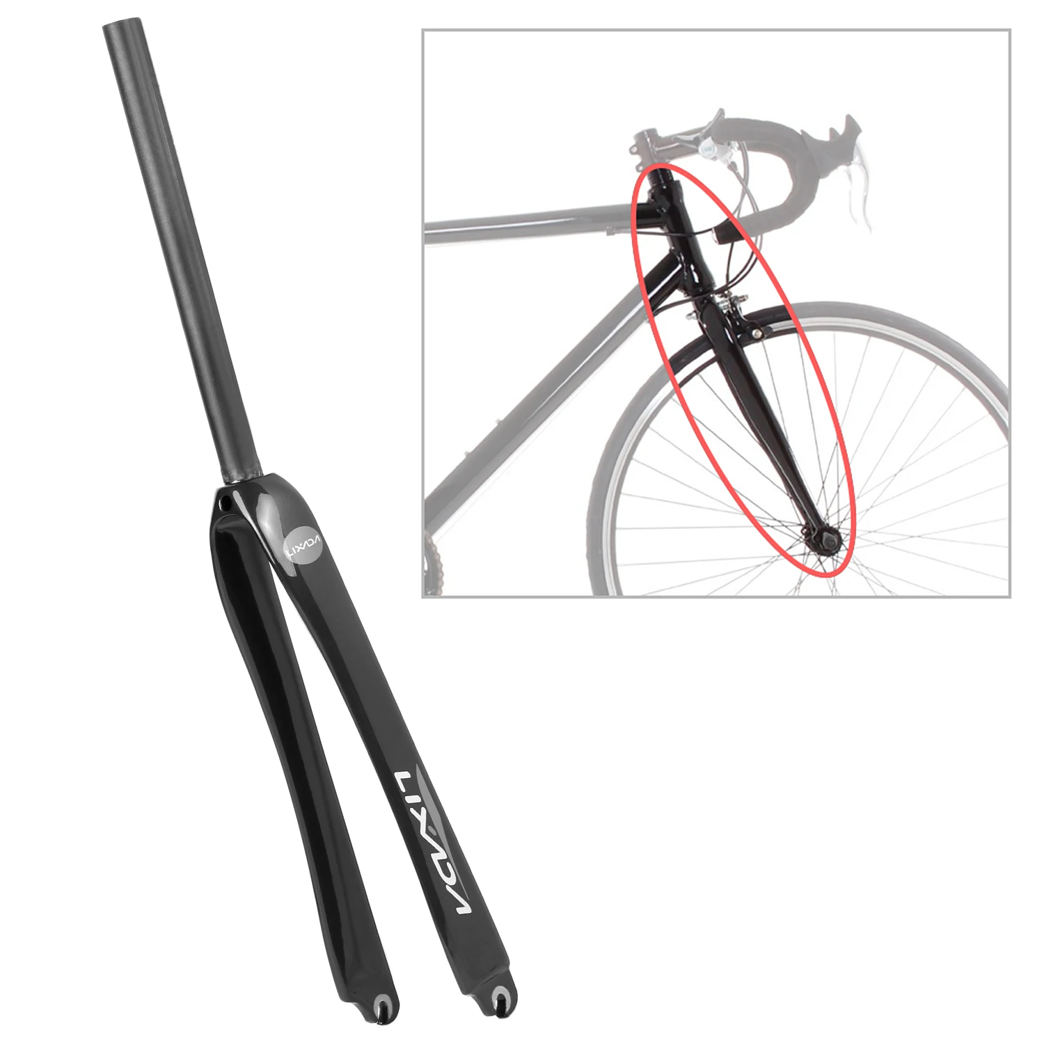 

Cycle Accessory Full Carbon Road Fork 700C Cycle Fixed Gear Bike Fork Fixie Bike Front Fork 28.6mm