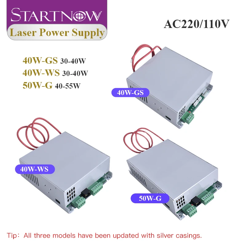 

Startnow MYJG-40W 50W CO2 Laser Power Supply 110V/220V Universal, For 35~50W Cutting And Engraving Machine Laser Tube
