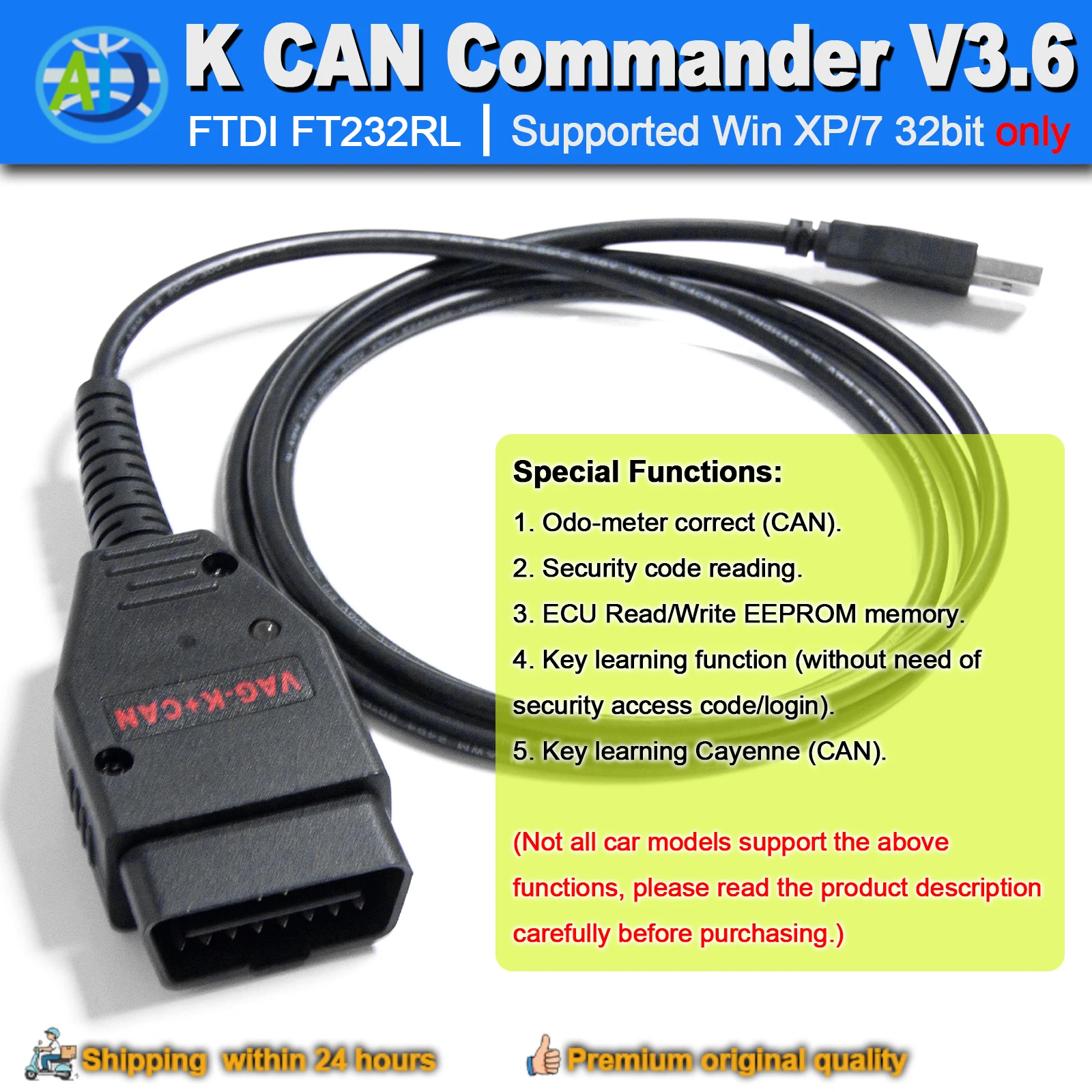 

Диагностический инструмент K CAN Commander 3.6 для чтения/записи EEPROM памяти ECU, совместимый с VW/AUDI/Skoda/Seat, с поддержкой K-Line CAN OBD2 для VAG.