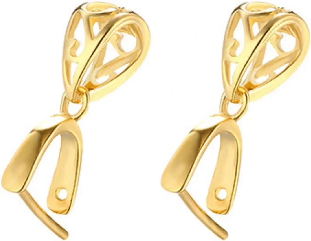 

2 шт. соединительные застежки-держатели для подвесок из стерлингового серебра 925 пробы для ожерелий, аксессуары для изготовления ювелирных изделий своими руками (золотистый цвет)