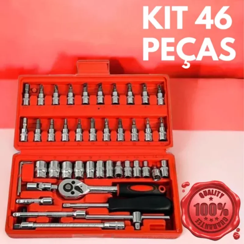 Kit de cliquet à embout de douille, ensemble de 46 pièces professionnel