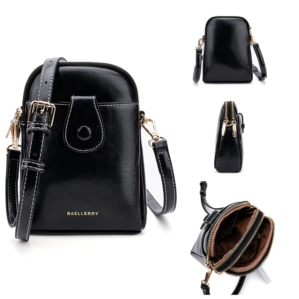 New Retro Women Coin Purse Solid Color Crossbody Bag Simple Design Mobile Phone Bag Fashion Clutch Bag For Ladies Daily Use