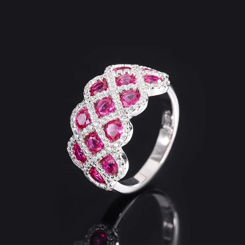 Jewelry S925 Full Silver Hot Selling Gemstone Style Handmade Diamond Ring Closed Ring