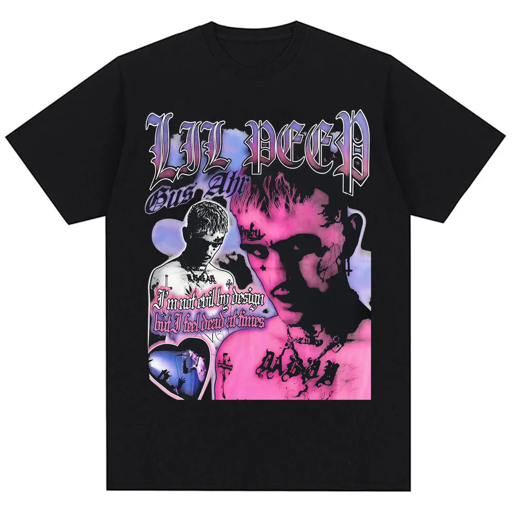 Rapper Lil Peep Come Over When You're Sober Album T-shirt Men Women Fashion Hip Hop Rap Music T-shirts Oversized Cotton T Shirt