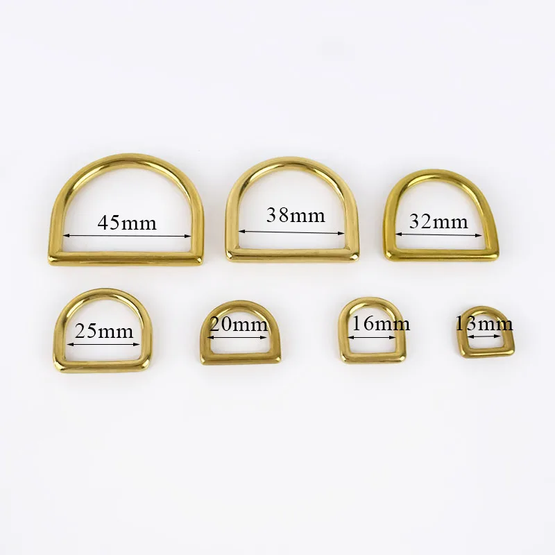 Meetee 5/10 Cái 13-45Mm Hình Bán Khóa Đồng Thau Nguyên Chất D Vòng Lưng Túi vòng Móc Khóa Da Thủ Công Phần Cứng Phụ Kiện