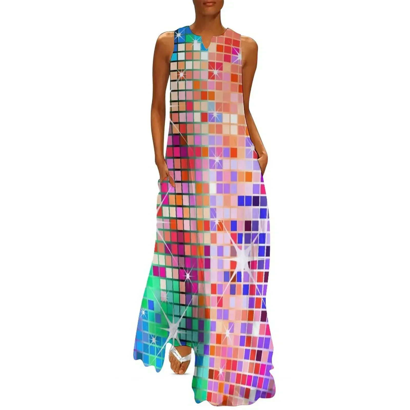 

Colorful Retro Glitter Long Dress Women's evening dress dress women summer 2025 women's summer jumpsuit