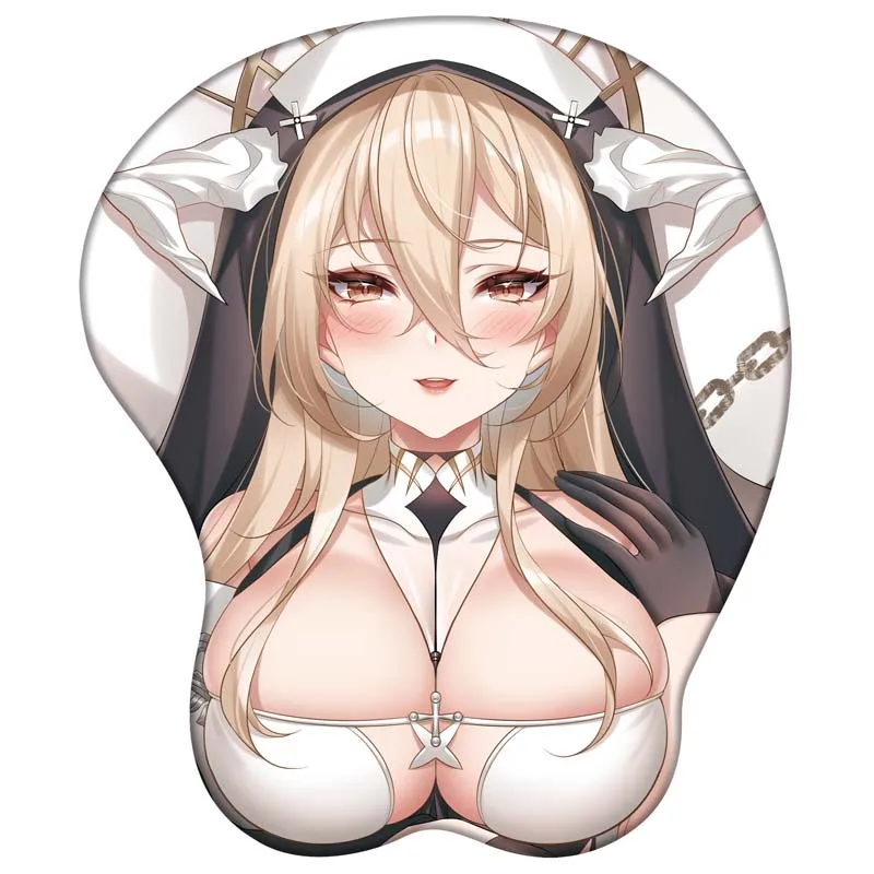 Jogo Azur Lane Ergonômico Lycra Gaming Mouse Pad, HMS Implacable, 3D Soft Gel, Anime Game Pad com Suporte de Pulso, Prop Presentes