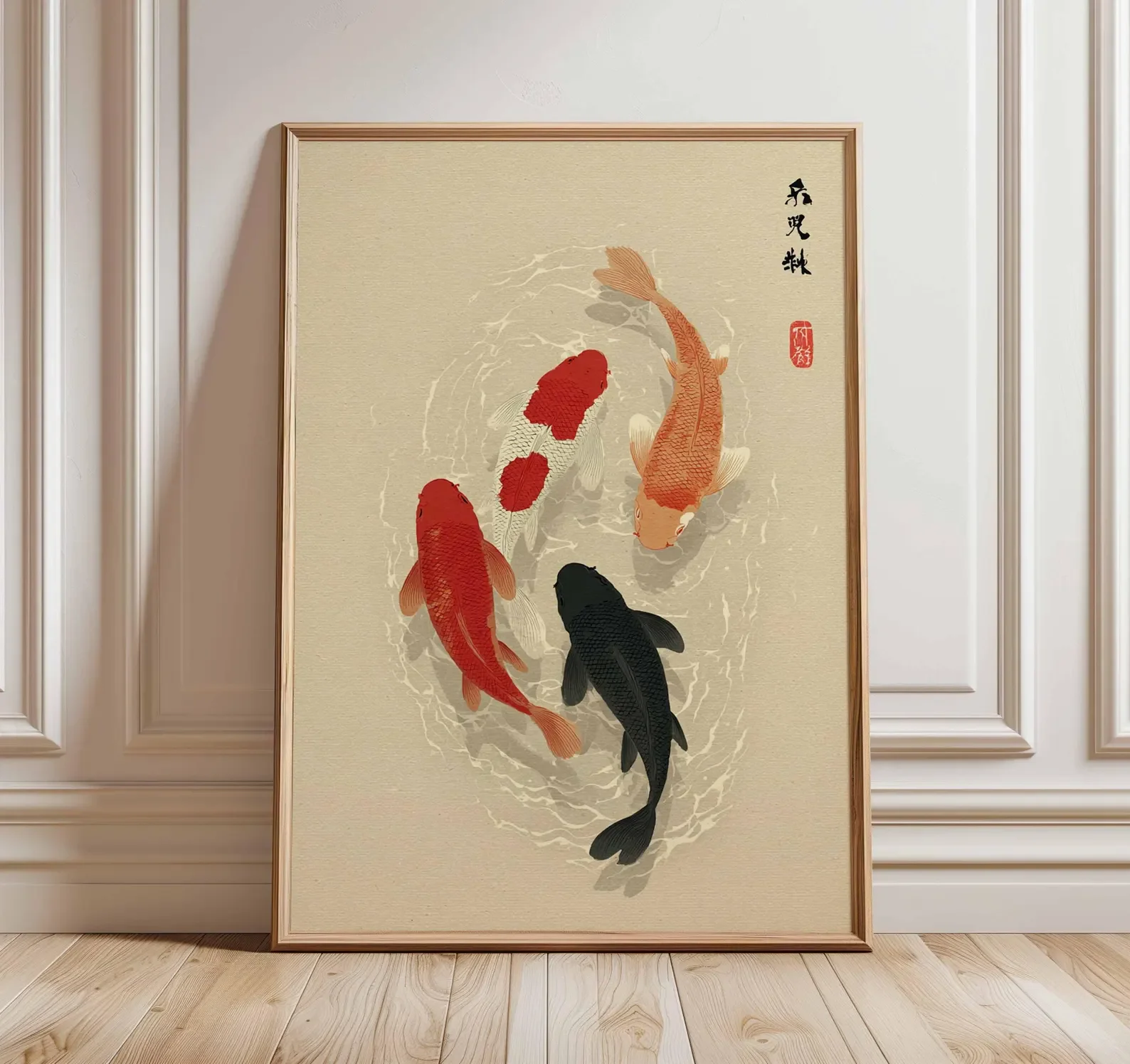 Retro japanischer Kranich in wirbelnden Wolkenhimmel-Wandbildern auf Leinwand, ungerahmte japanische Wandkunstdrucke für die Wohnzimmerdekoration