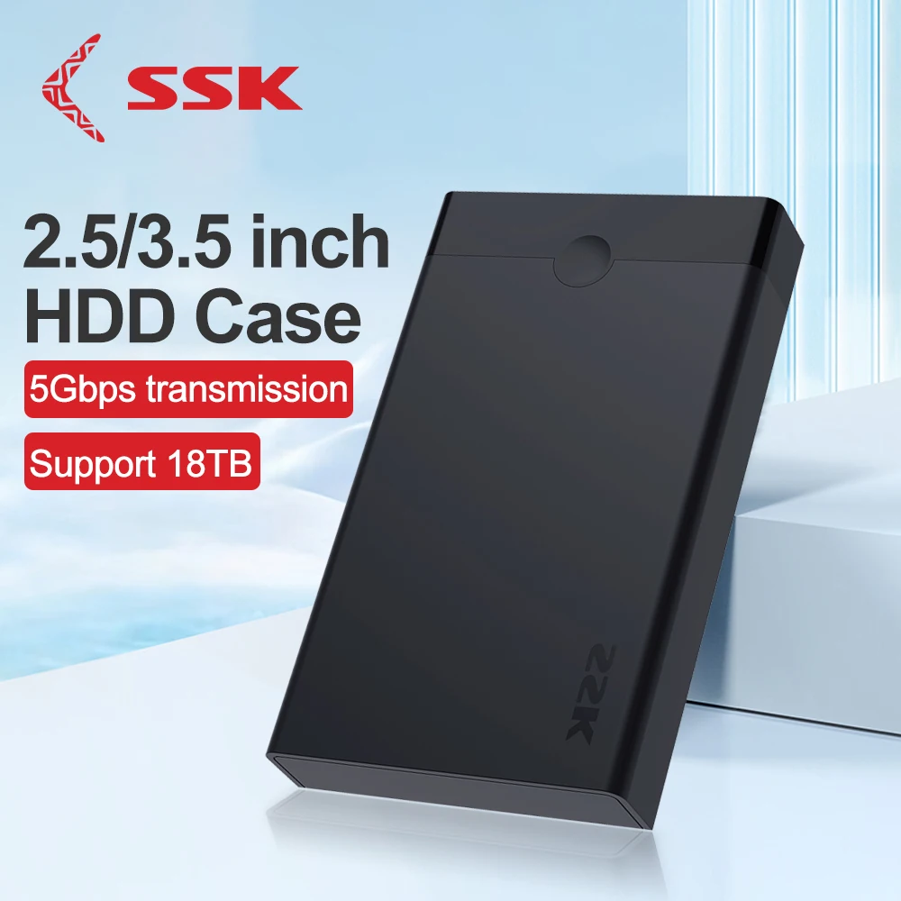 

SSK HDD Docking Station SATA to USB 3.2 Adapter External Hard Drive Enclosure for 2.5 3.5 SSD Disk Case HDD Case Docking Station