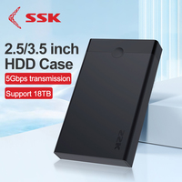 SSK HDD Docking Station SATA to USB 3.2 Adapter External Hard Drive Enclosure for 2.5 3.5 SSD Disk Case HDD Case Docking Station