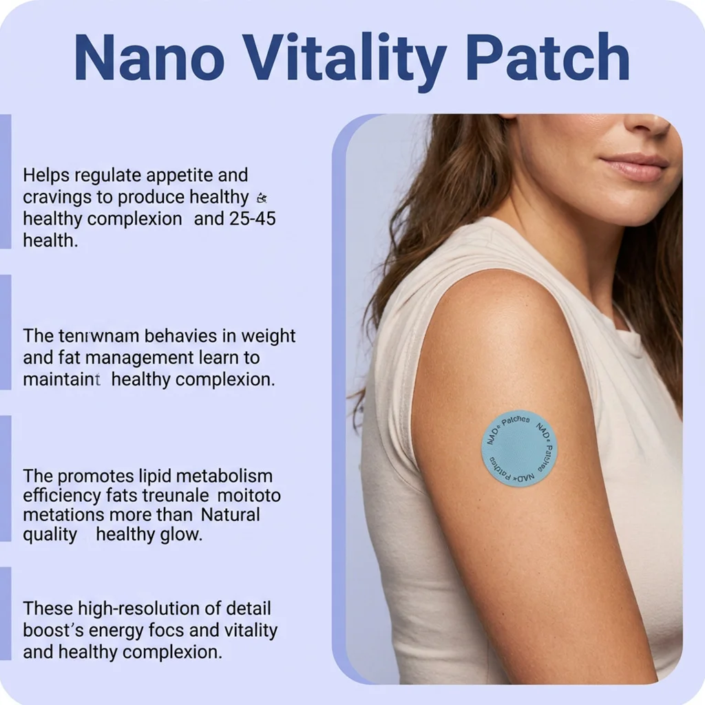 NAD+ 10-in-1 Nano Vitality Transdermale Pflaster 30 Stück Runde Hellblaue Pflaster Hautfreundlicher Klebstoff Tägliche Externe Körperpflege – Detail 2