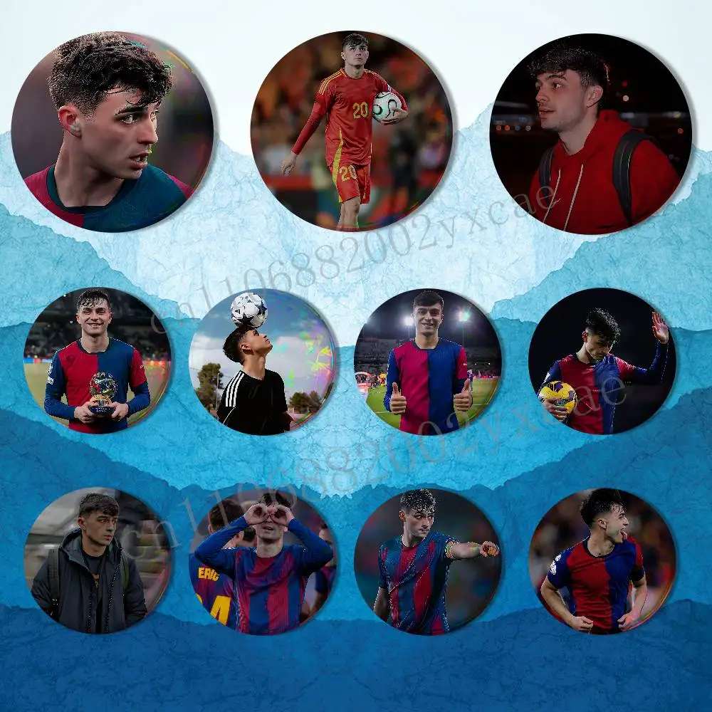 

Awaiting your return Pedri Badge on Backpack Clothes decoration Tinplate Round Brooch Funny Custom Gifts for Friend