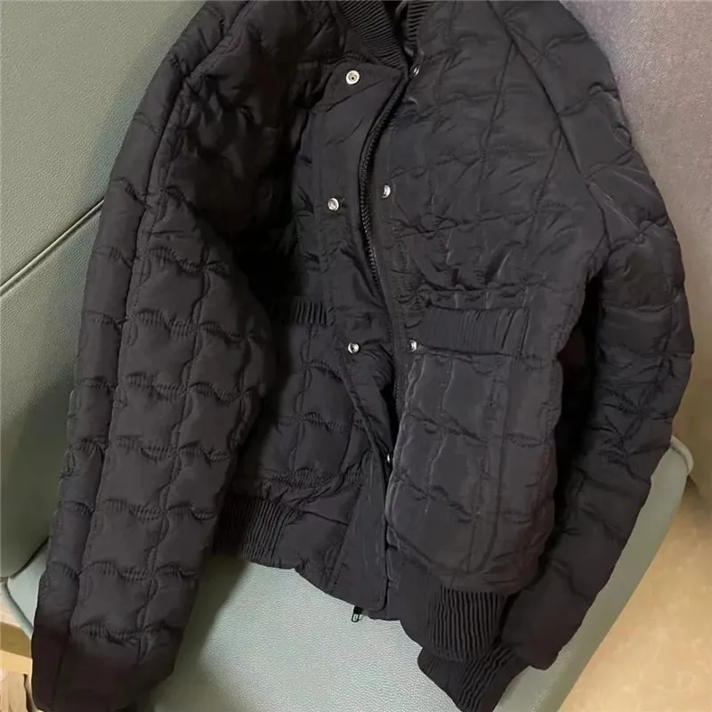 Coat Plaid Down Cotton-padded Clothes Women's Clothing 2025 Winter New Female Temperament Loose Jacket Splicing Joker Overwear