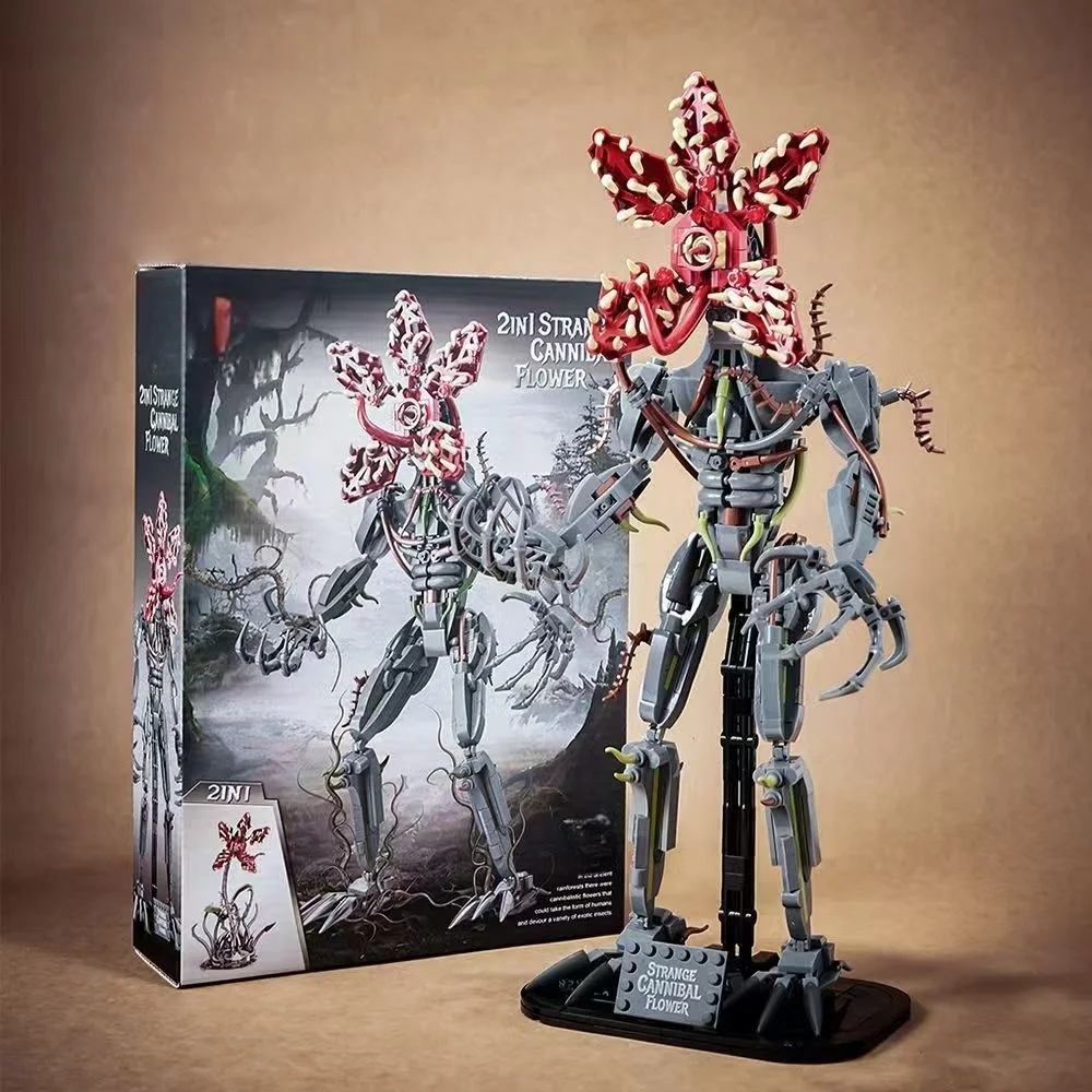 

2026new 858PCS 2in1 Strange Carnivorous Plant Assembly Block Model Building Kit Dual Mode Monster Toy Gift for Kids Adults