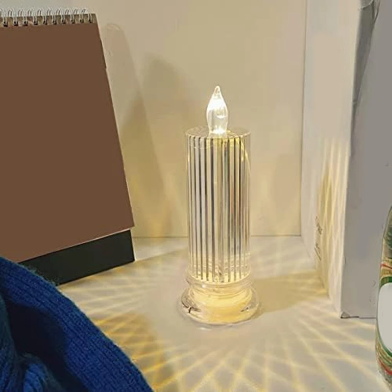 LED フレームレスキャンドル再利用可能なプラスチックキャンドルランプティーライトナイトライト結婚式バレンタインデークリスマス装飾 C 耐久性
