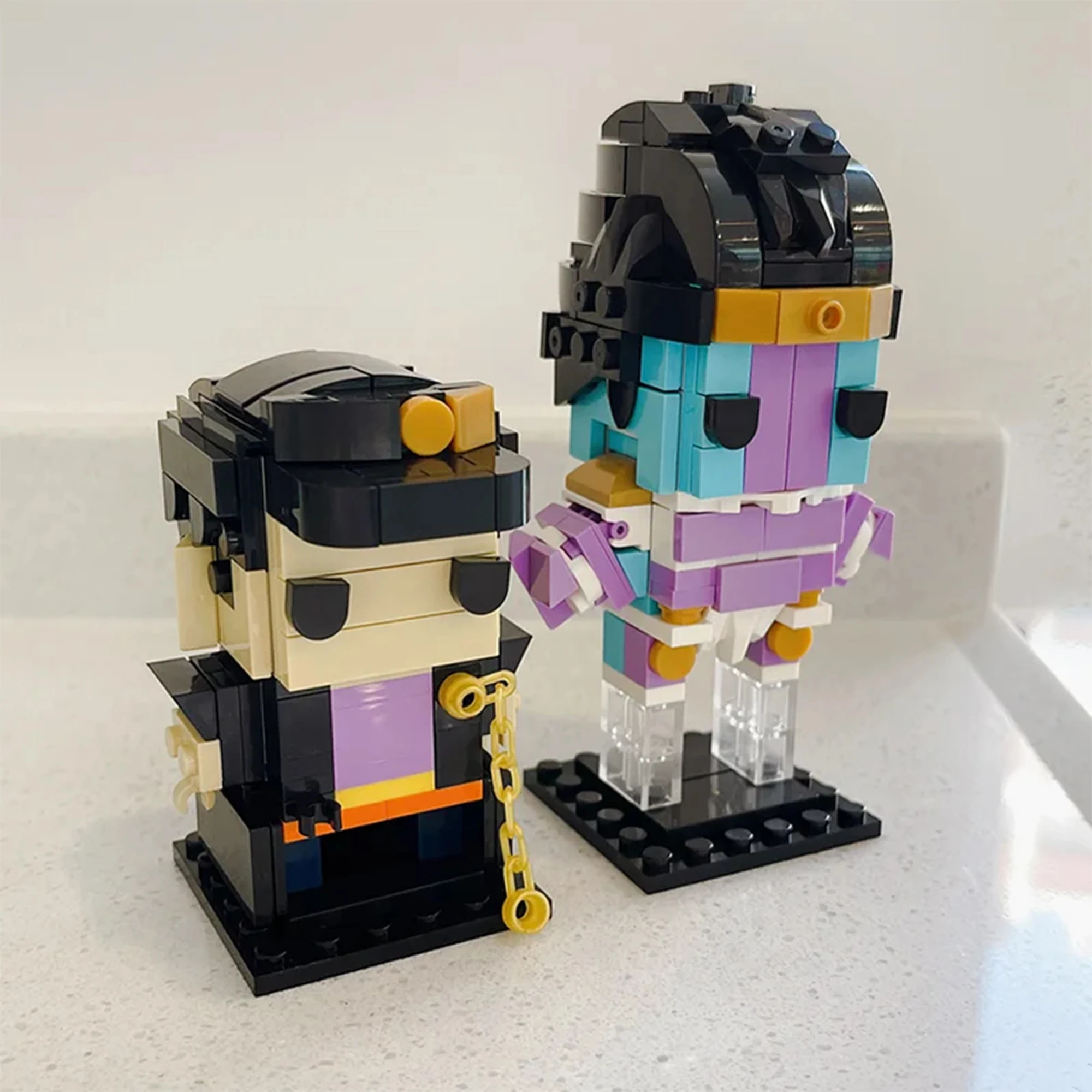 MOC – figurines d'animation d'aventure, personnages de dessins animés, blocs de construction, décoration de bureau, figurines d'action en briques, jouets cadeaux de noël