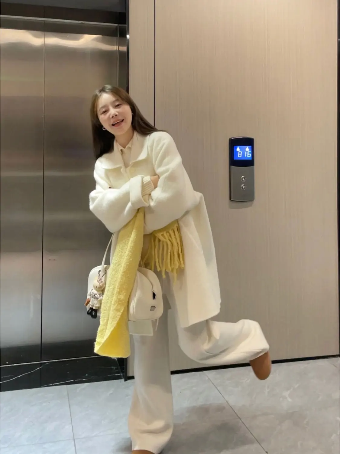 

Двустороннее шерстяное пальто HGHEYGIRL: Шикарное, универсальное, свободного кроя, из роскошной шерсти сур-альпака, для повседневной носки, с длинными рукавами, средней длины