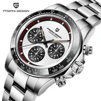PAGANI DESIGN Reloj de pulsera de cuarzo VK63 Movt para hombre, cronógrafo con bisel de cerámica a la moda, cronómetro resistente al agua, reloj inoxidable de 100m