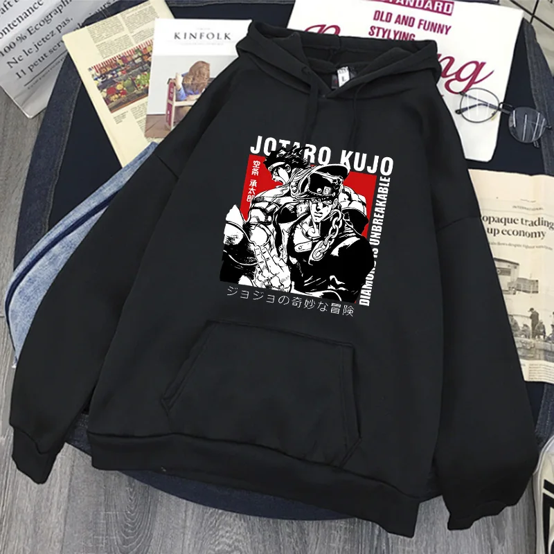 Manga JOJO\'s Bizarre Adventure Japanese Anime Hoodie Women JOJO Funny Cartoon Sweatshirt Harajuku Hip Hop 90s Hoody Unisex