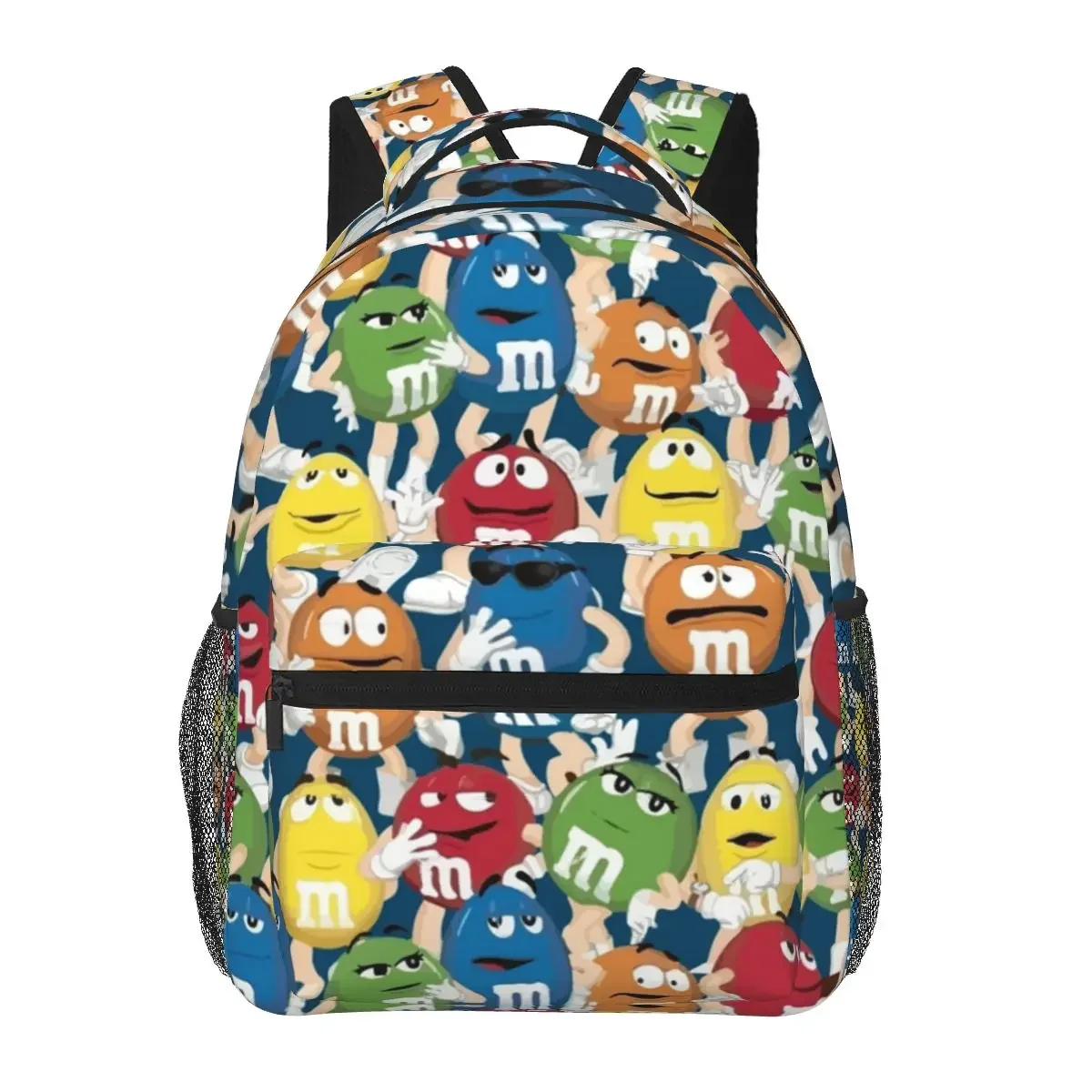 

New M And M Characters Backpacks Boys Girls Bookbag Children School Bags Cartoon Travel Rucksack Shoulder Bag Large Capacity