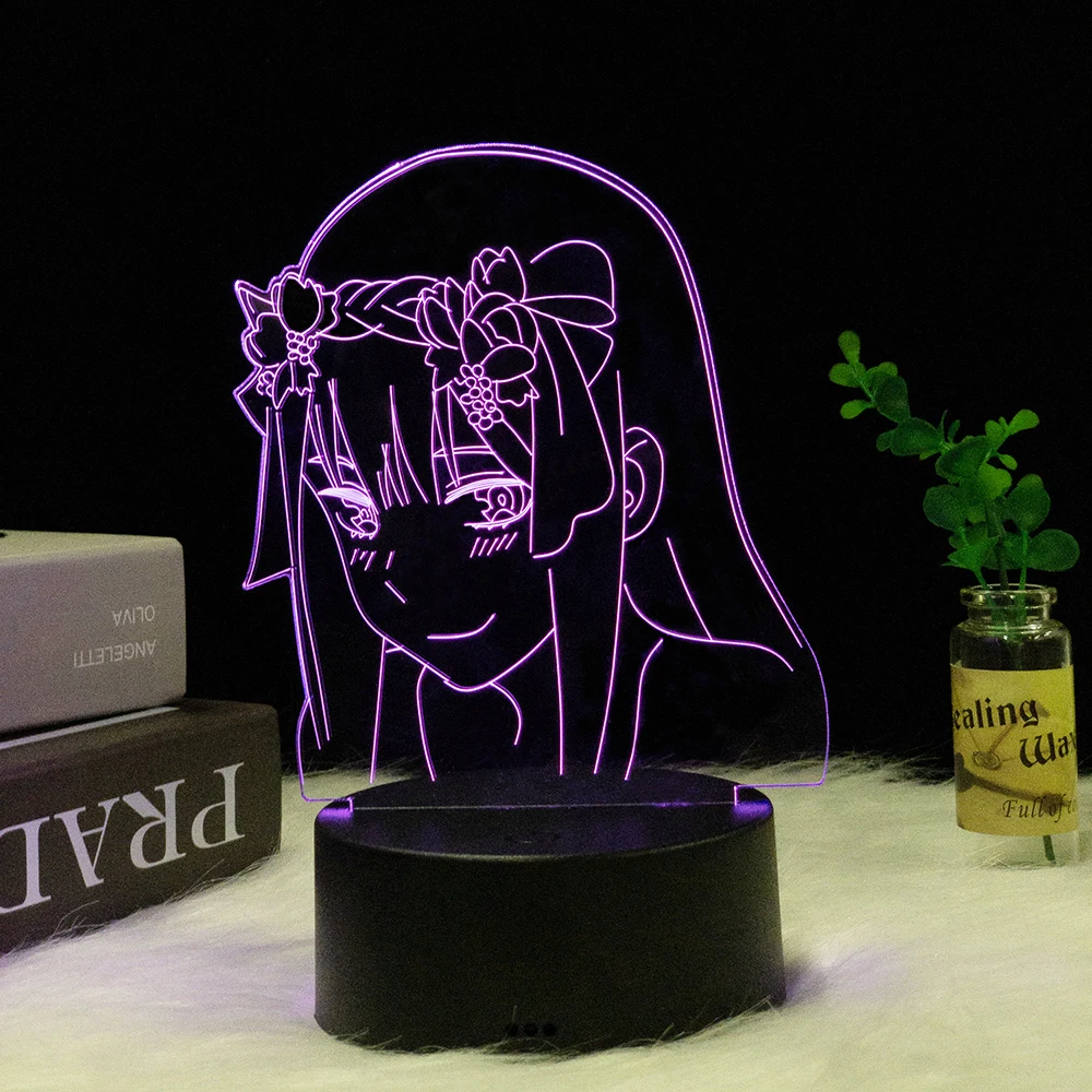 Led Night Light Zero Two Figure Table 3d Lamp for Bed Room Decor Light Anime Waifu Gift Darling In The Franxx Zero Two Lamp