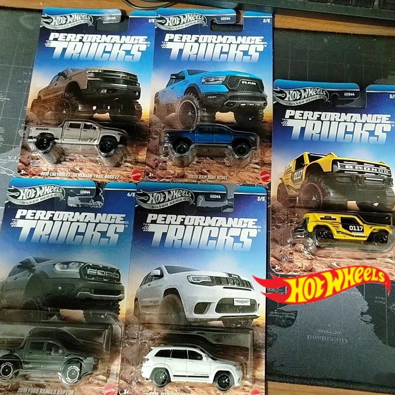 Новые модели Hot Wheels Performance Trucks 2026 года, масштаб 1:64, литые под давлением: Jeep Trackhawk, Ford Raptor, Chevy Silverado, Ram Rebel, Bronco