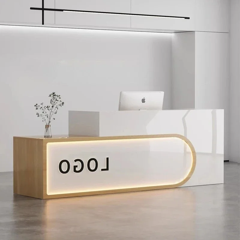 

Luxury Reception Desk Beauty Simple Professional Counter Reception Modern Caja Registradora Para Negocios Commercial Furniture