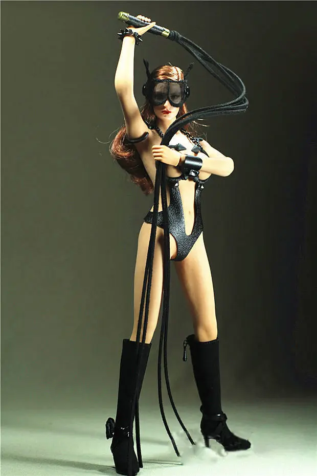 

Custom DIY For 12" Phicen Toy Male & Female Figure 1/6th Black Leather Whip