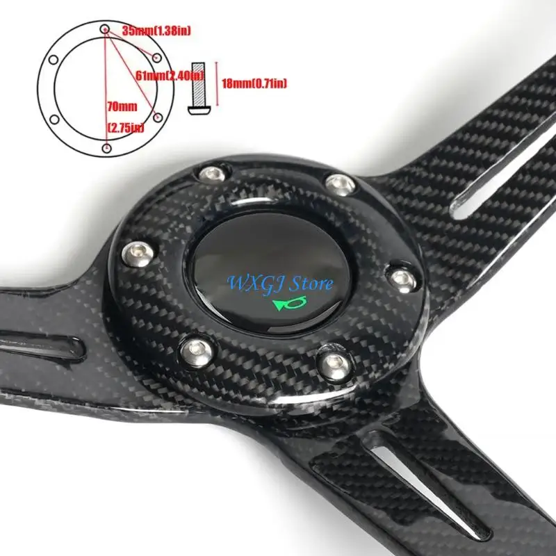

37JE Ergonomic Design 14 Inch Automotive Steering Wheel Featuring Carbon Fiber Material And Alloy Spokes For Vehicle Racing