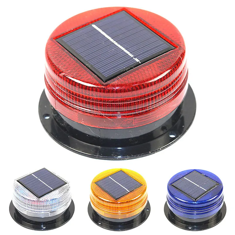 Solar Warning Strobe Ring Lights Led Lamp Flashing Beacon Magnetic Emergency Signal Safety Lamp For Vehicles Roadside Truck