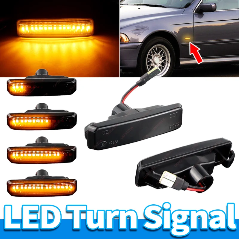 

2 шт. светодиодные динамические последовательные боковые габаритные фонари для BMW 5 серии E39 M5 седан туристическая станция Wagon 1995-2004 63148360589