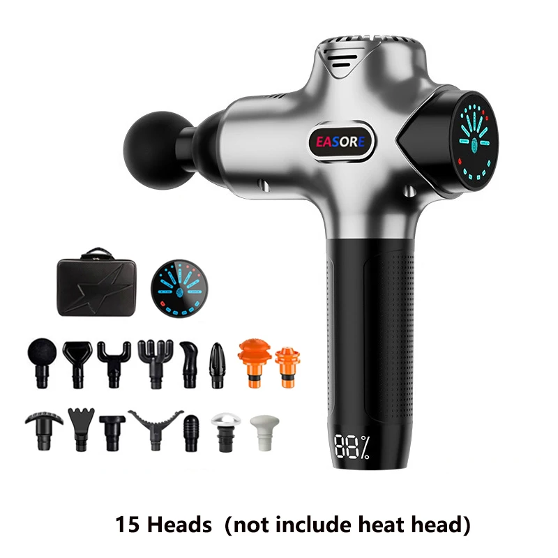 2024 New Upgrade Heat Massage Gun, Easore X7 Pro Deep Muscle Massager With 15 Heads Brushless Motor For Home Gym