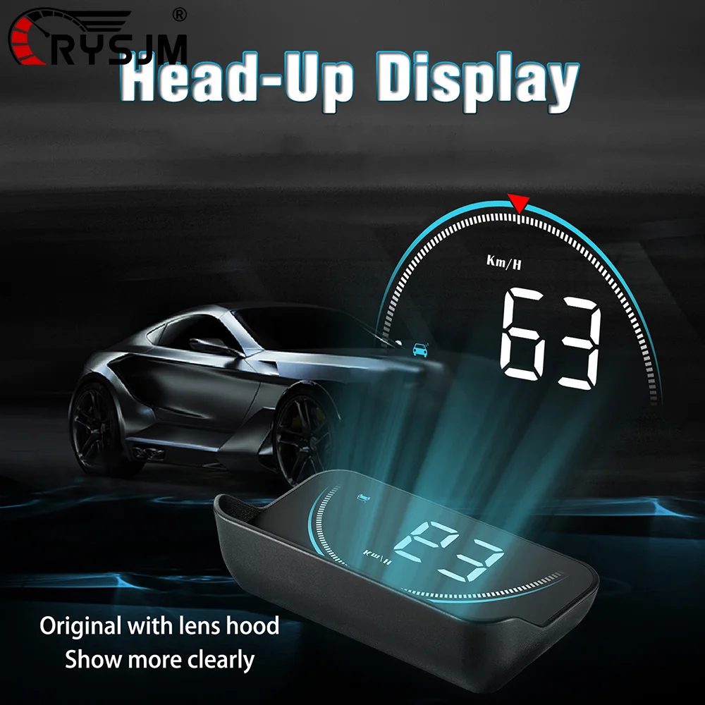 

Автомобильный проекционный дисплей M8 OBD2 HUD: тахометр, измеритель напряжения, дисплей на лобовое стекло с сигнализацией превышения скорости, электронные аксессуары
