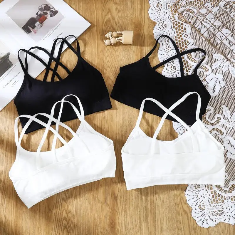 Women's sexy top with cross waistband, push up, running bra, breathable, soft, fitness and beauty, solid color yoga bra
