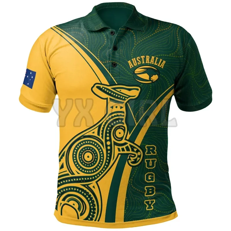 2024 Summer shirts women for men Wallabies Rugby Kangaroo & Aboriginal Patterns 3D printed Short sleeve t shirts Tops camisas