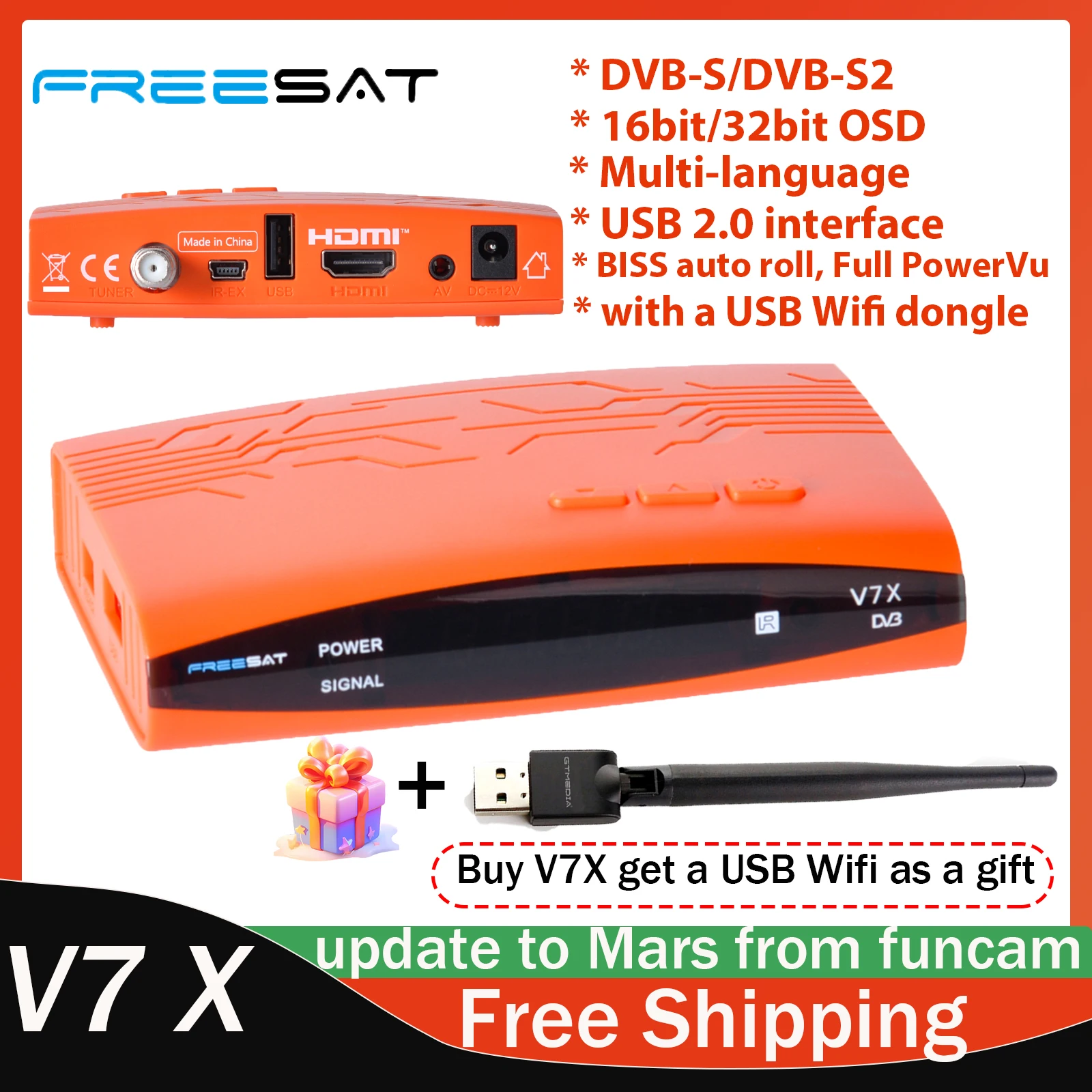 Π‘ΠΏΡΡΠ½ΠΈΠΊΠΎΠ²ΡΠΉ ΡΠ΅ΡΠΈΠ²Π΅Ρ FREESAT V7X Ρ USB-ΠΊΠ»ΡΡΠΎΠΌ Wi-Fi DVB-S/S2 108PFull HD H.264 MPEG-4/2 ΠΠΎΠ΄Π΄Π΅ΡΠΆΠΊΠ° ΡΠ»Π΅ΠΏΠΎΠ³ΠΎ ΠΏΠΎΠΈΡΠΊΠ° ΠΠΎΠ΄Π΄Π΅ΡΠΆΠΊΠ° CCAM/FunC Π‘ΠΏΡΡΠ½ΠΈΠΊΠΎΠ²ΡΠΉ ΡΠ΅ΡΠΈΠ²Π΅Ρ FREESAT V7X Ρ USB-ΠΊΠ»ΡΡΠΎΠΌ Wi-Fi DVB-S/S2 108PFull HD H.264 MPEG-4/2 ΠΠΎΠ΄Π΄Π΅ΡΠΆΠΊΠ° ΡΠ»Π΅ΠΏΠΎΠ³ΠΎ ΠΏΠΎΠΈΡΠΊΠ° ΠΠΎΠ΄Π΄Π΅ΡΠΆΠΊΠ° CCAM/FunC