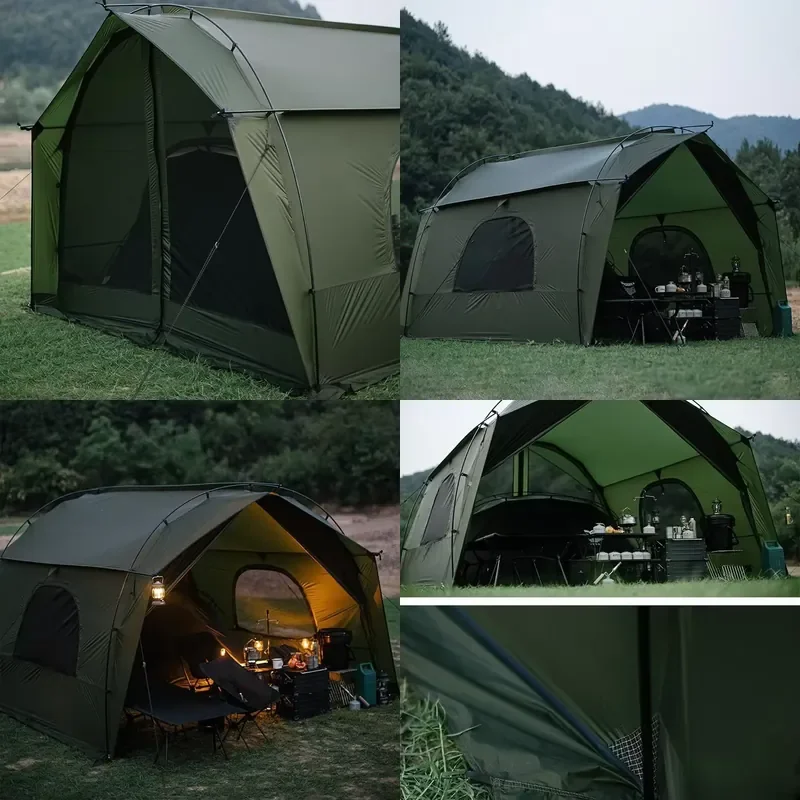 Outdoor Camping Oxford Material Rainproof Shade Tarp 2000-3000mm Waterproof Index Black Green Car Canopy