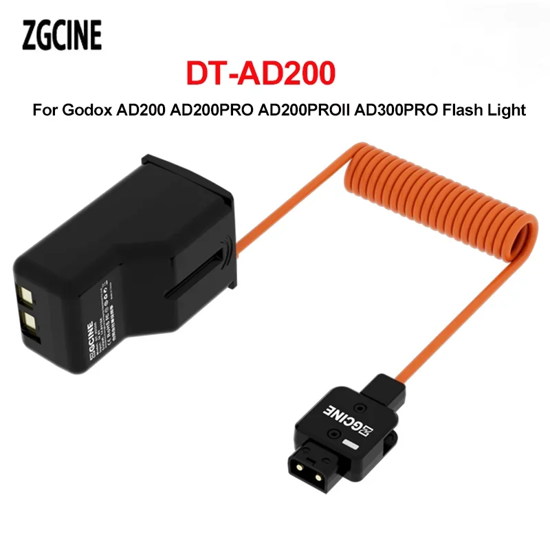 ZGCINE DT-AD200 Dummy Battery for Godox AD200/AD200Pro/AD300Pro/AD200Pro II Flash Light 23.5 Inch Length