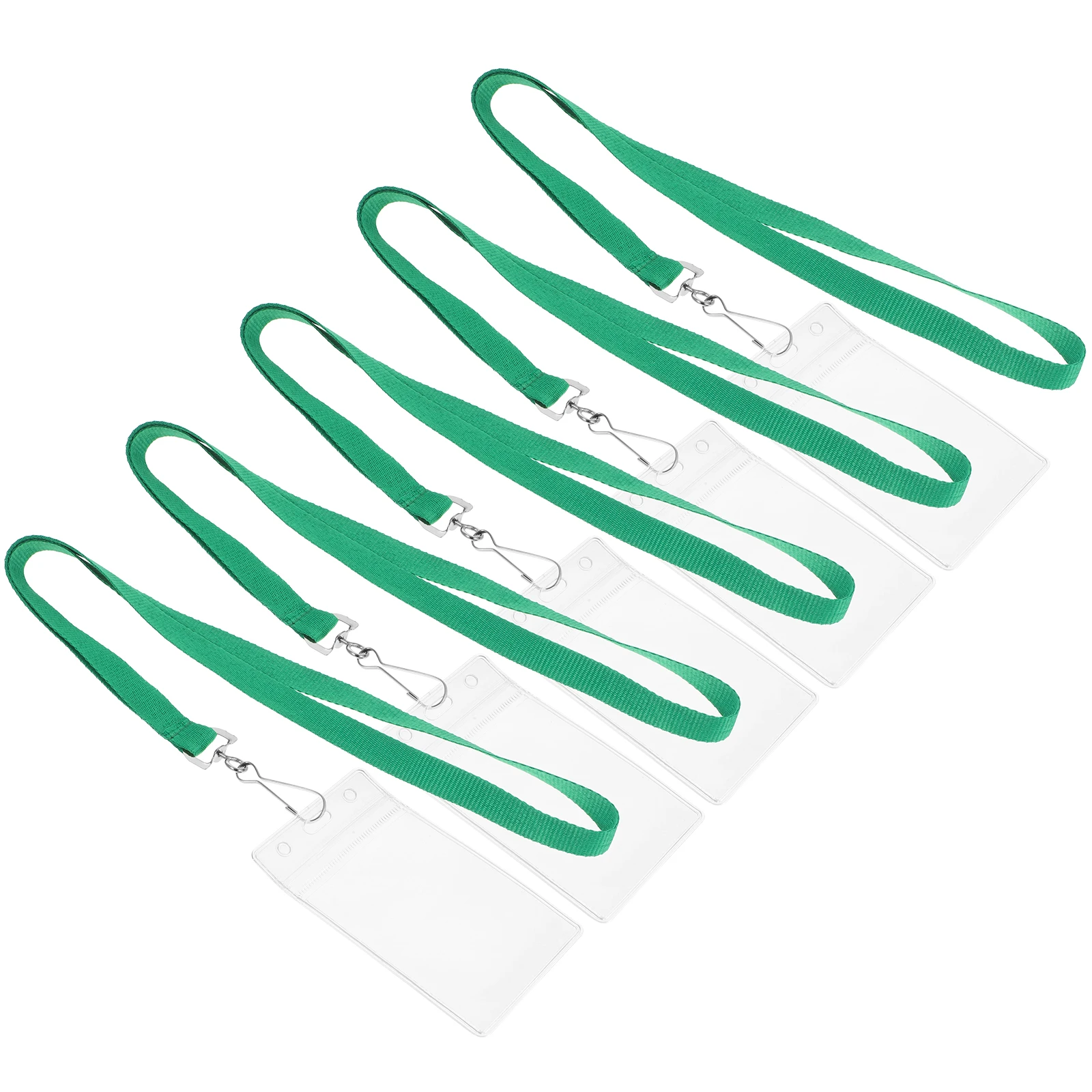 

5 Sets ID Lanyard Cards and Badge Holder Lightweight Plastic Clip Campus Zinc Alloy Name Cover with