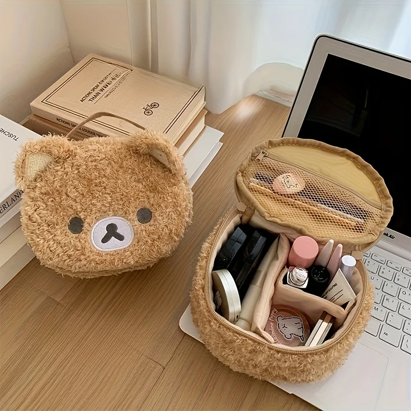Cute cartoon bear cosmetic bag female large-capacity portable travel handheld wash storage bag bag bag