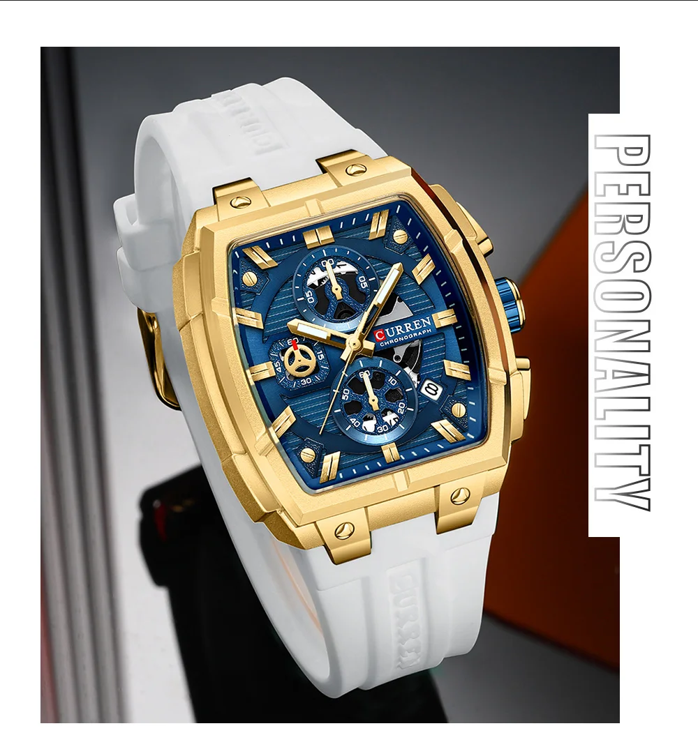 CURREN Herren-Chronograph Quarzuhr mit Leuchtzeigern und automatischer Datumsanzeige - für Business und Freizeit 8488 – Detail 11
