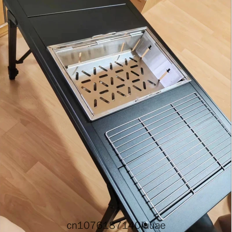 IGT Table Stainless Steel Folding Barbecue Grill Outdoor Barbecue Home Small Barbecue Grill IGT One Unit Barbecue Grill