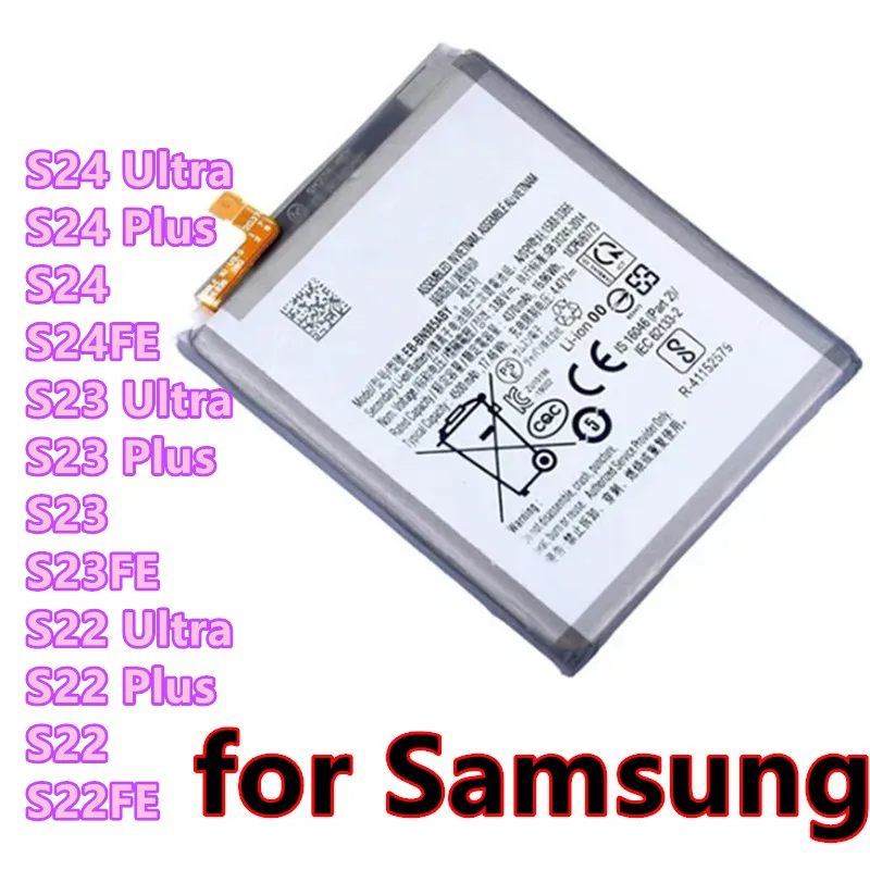 

Battery Replacement For Samsung Galaxy S22 Ultra S24 Plus S23 S22Ultra S22Plus S23Plus FE S24FE S23FE Mobile Phone Batteries